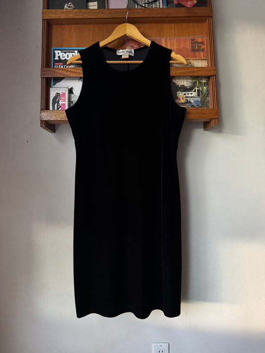 Vintage Velour Sleeveless Midi Dress